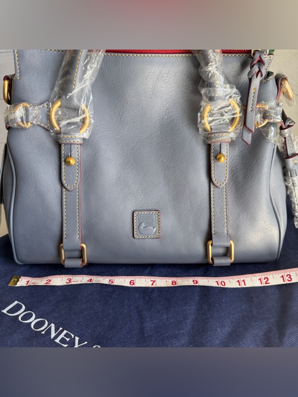 Dooney and Bourke Small Florentine Satchel in Steel Blue - Picture 11 of 15